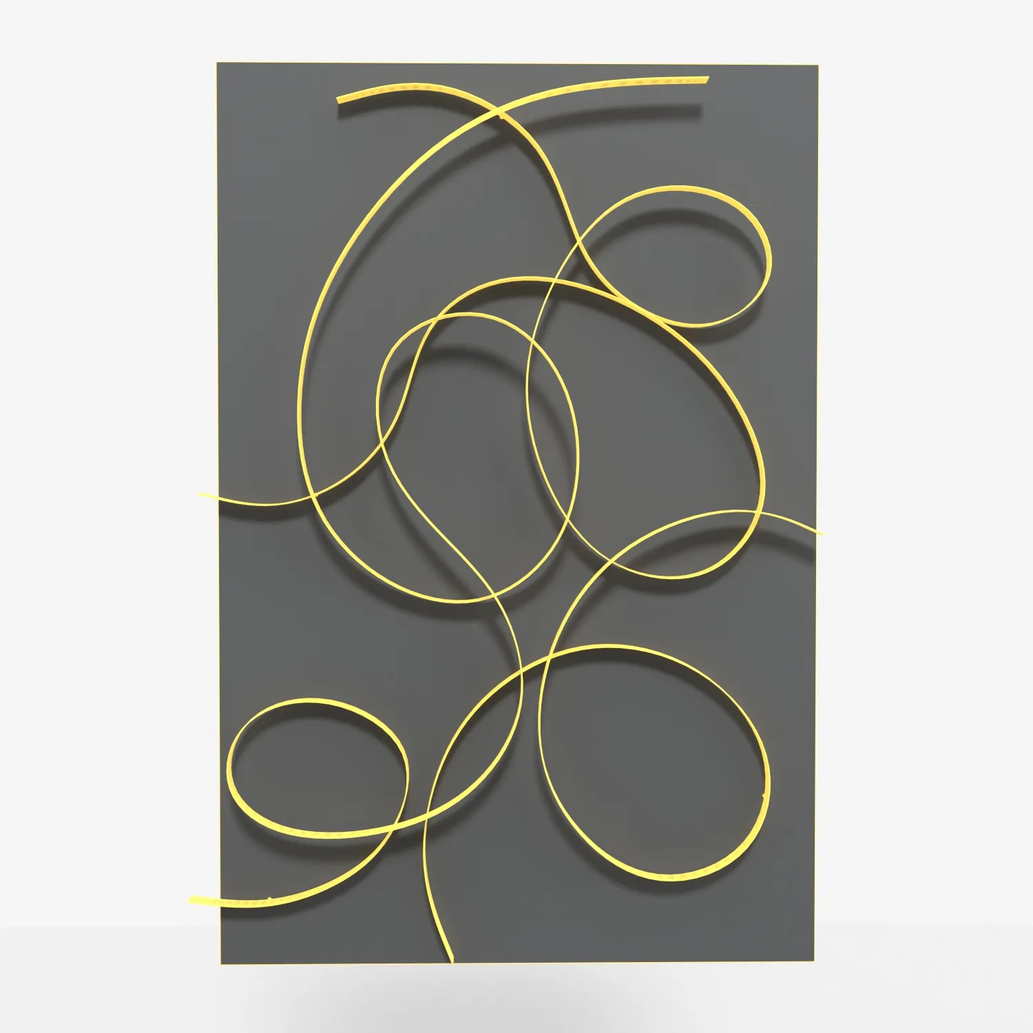 Uttermost Freehand 60 High Brushed Gold Metal Wall Panel PBR 3D Model_07